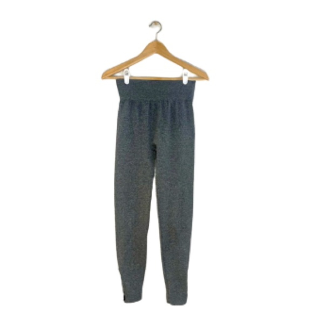 Women’s high waisted leggings crossed ankle detail size Sm/ Med, charcoal gray
